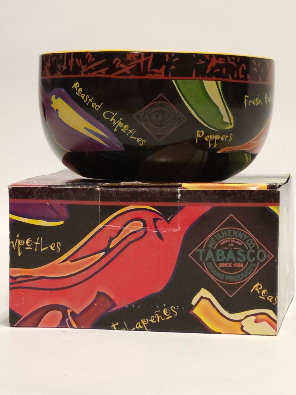 Tabasco Design Ceramic Salsa Bowl, 5.25"